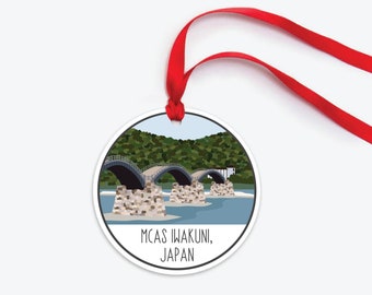 MCAS Iwakuni Ornament, Marine Corps Air Station Iwakuni Ornament, Iwakuni Japan Ornament, Marine Corps Ornament, Marine Corps Duty Base Gift