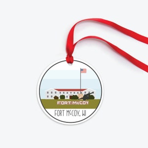 Fort McCoy Ornament, Camp McCoy WI Collectible Duty Station Ornament, Wisconsin Army Base Christmas Ornament