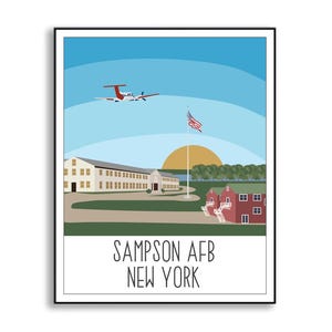 Sampson Air Force Base Print, Sampson AFB New York Poster, Air Force Base Art Print, Air Force Veteran Gift, Duty Station Tracker