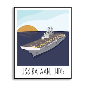 USS Bataan Print, LDH5 Assault Ship, United States Navy Poster, Military Base Poster, Naval Base Poster, Naval Duty Station Sign