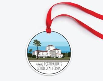 Naval Postgraduate School Ornament, Navy Military Base Ornament, Collectible Naval Base Ornament