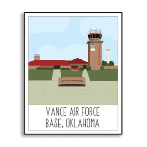 Vance AFB Poster, Vance Air Force Base Print, Oklahoma Air Force Base Poster, Vance AFB Duty Station Sign, Vance Air Force Base Souvenir