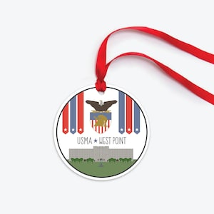 USMA West Point Ornament, West Point NY Ornament, Army Officer Gift, Old Grad Collectible Christmas Ornament, Duty Station Ornament