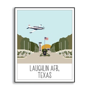 Laughlin Air Force Base Poster, Duty Station Sign, Laughlin Texas Wall Art, Military Base Art Print