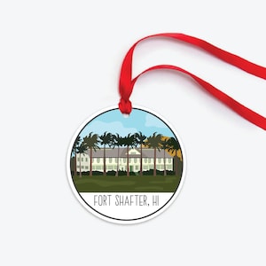 Fort Shafter Ornament, Fort Shafter Hawaii Army Base Ornament, US Army Pacific Headquarters Ornament, Fort Shafter HI Souvenir Squadron Gift