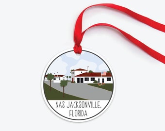 NAS Jacksonville Ornament, Naval Air Station Jacksonville FL Ornament, Collectible Deployment Duty Station Ornament, Naval Base Ornament