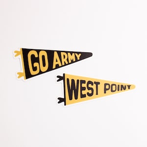 Go Army West Point Stickers, West Point Pennant Sticker, Go Army Pennant Sticker, Vintage Inspired West Point Sticker, USMA West Point Decal