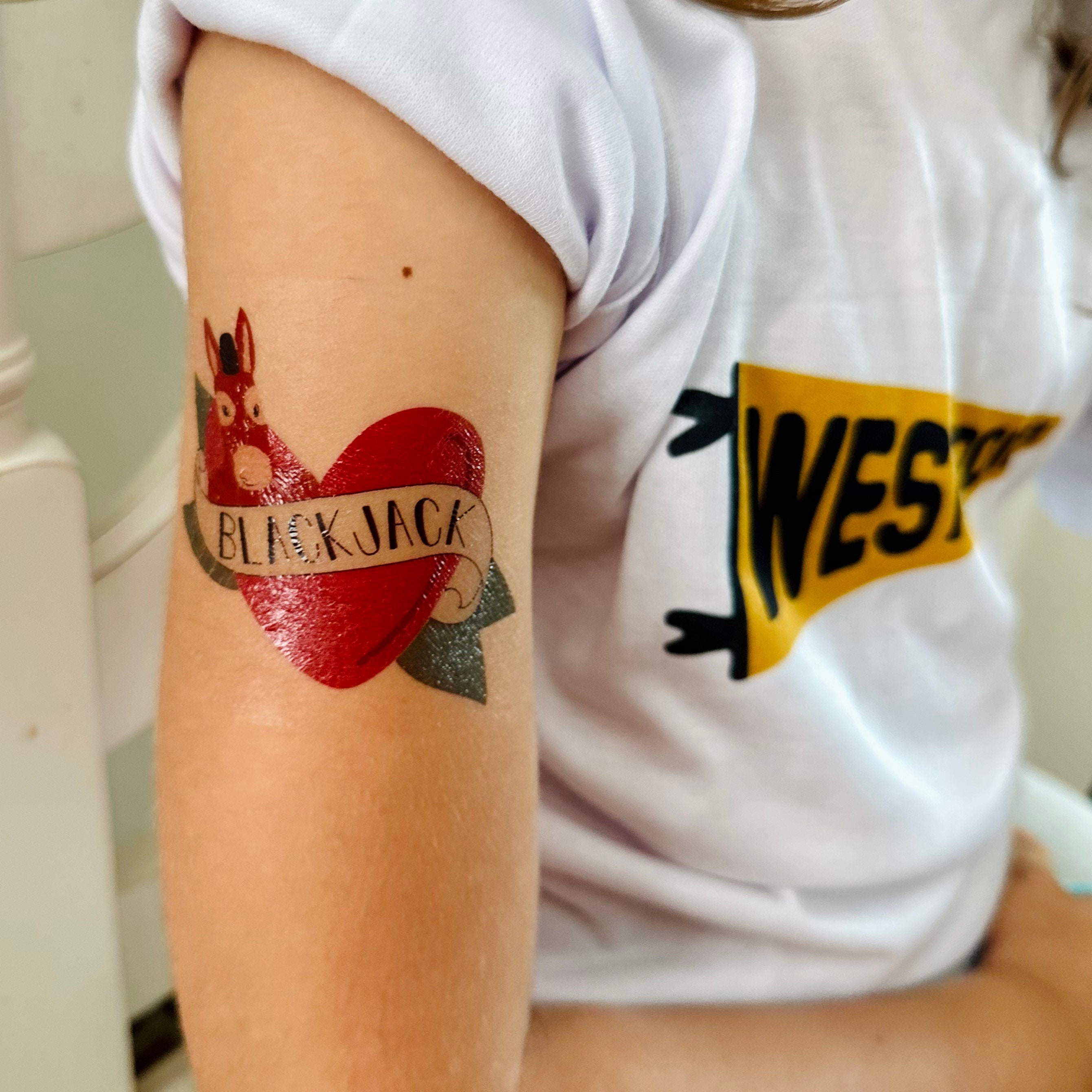 Tatouages temporaires USMA West Point, Spiritwear de football de l'armée, tatouages temporaires de football de l'armée, Blackjack le tatouage de mule, Beat Navy Tattoo