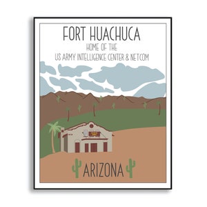 Fort Huachuca Arizona Military Base Poster, Army Duty Station Poster, Duty Station Tracker
