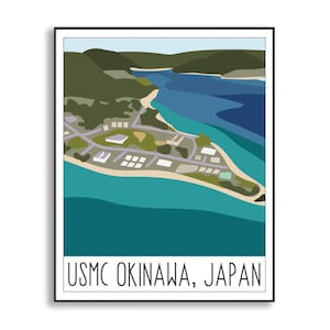 USMC Okinawa Japan Print, Marine Corps Base Okinawa Poster, Japan Air Force Base Poster, Air Force Base Print, Air Force Duty Station Sign