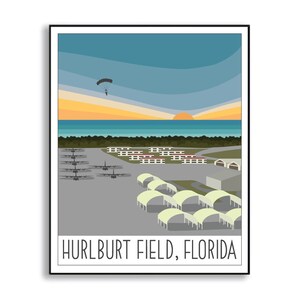 Hurlburt Field FL Plakat, Airhabenden Dienststation Schild, Sammlerstück Militärbasis Poster, Hurlburt Field FL Plakat, Hurlburt Field Souvenir