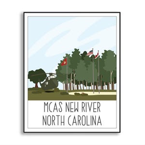 MCAS New River Print, Marine Corps Air Station New River Poster, Marine Corps Air Base Art Decor