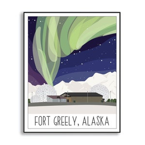 Fort Greely Poster, Fort Greely Alaska Print, Army Base Poster, Duty Station Tracker, Alaska Army Base Souvenir, Army Veteran Gift
