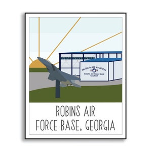 Robins Air Force Base Print, Robins AFB Georgia, Air Force Base Poster, Air Force Base Print, Robins AFB GA, Air Force Duty Station Sign