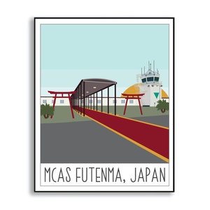 MCAS Futenma Japan Print, Marine Corps Air Station Futenma Poster, Japan Air Base Poster, Air Force Base Print, Air Force Duty Station Sign