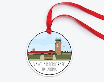 Vance AFB Ornament, Oklahoma Air Force Base Ornament, Air Force Spouse Gift, Air Force Military Base Ornament, Vance Air Force Base Ornament