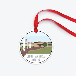 Offutt Air Force Base Ornament, Offutt AFB Nebraska Christmas Ornament, Collectible Duty Station Ornament, PCS Gift, Air Force Mom Gift