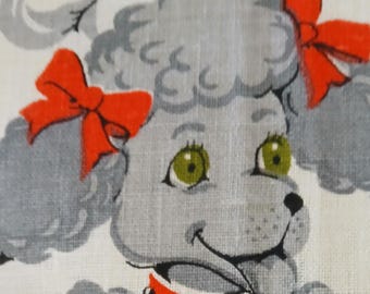 Vtg Kitchen Tea Towel Green-eyed Poodle MWT
