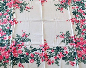 Vintage Tablecloth Pink Floral/CHP