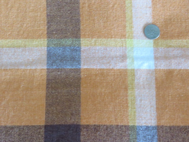 Vintage Tablecloth Simtex Russel Wright Burnt OrangeChocolate