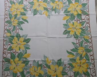 Vintage Tablecloth Carl Tait Leacock Charleston Gardens