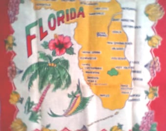 Toalla de té vintage de Florida Hadson MIJ