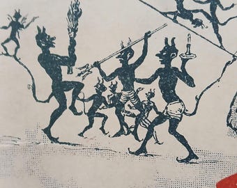 Dance of the Demon Halloween Sheet Music with Devils & Pitchforks  1906 ORIGINAL