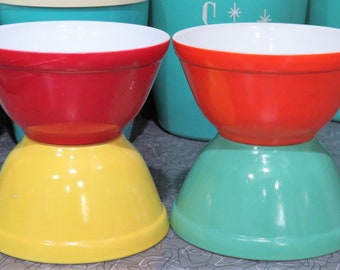 Vintage 1940s Milk Glass Bowls Rainbow Hocking Pyrex