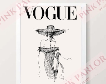 Vogue Trendy Modern Fashion Simple Magazine Icon Print