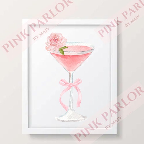 Pink Martini Wall Art | Digital Download | Pink Coquette