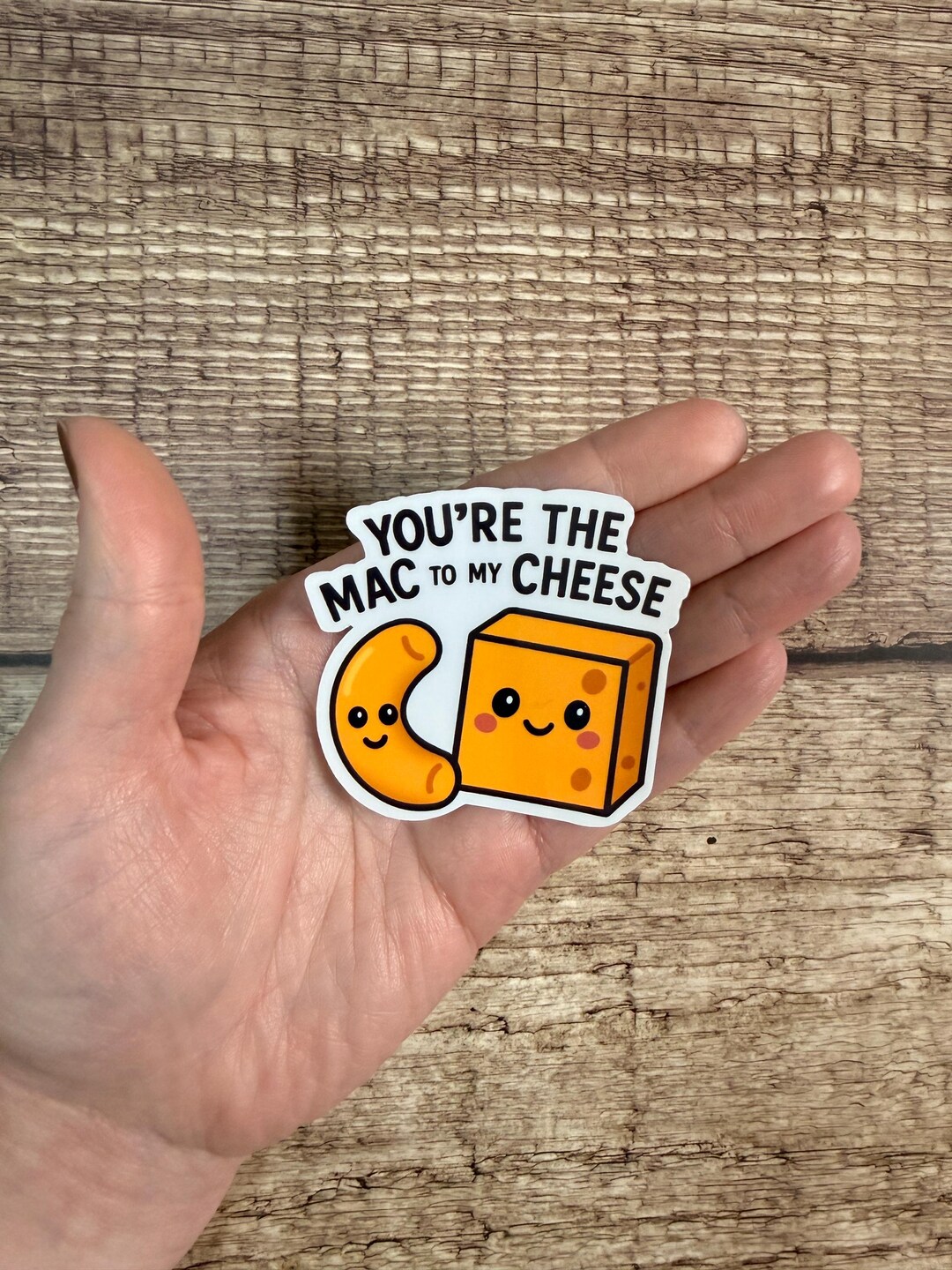 Funny Food Pun Waterproof Sticker: Mac to My Cheese Vinyl Decal Gift - Etsy