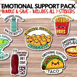 Emotional Support Pack - 7 Stickers | Sticker Pack | Sticker Bundle | Assorted Stickers