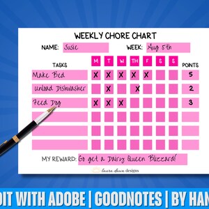 Chore Chart for Kids Printable | Editable Chore Chart | Kids Chore ...