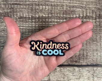 Kindness is Cool Sticker - Minimalist Inspirational Vinyl Sticker for Laptops, Notebooks, and Water Bottles