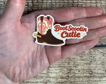 Cute Country Waterproof Sticker – Boot Scootin Cutie - Cowgirl Vinyl Decal