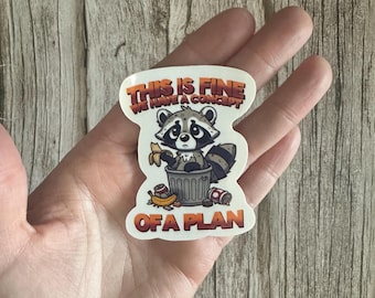 This Is Fine Raccoon Sticker: Funny Anti-Trump Political Humor