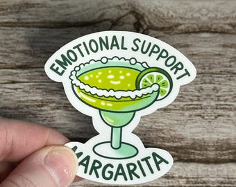 Emotional Support Margarita Sticker: Funny Cocktail Waterproof Vinyl Decal