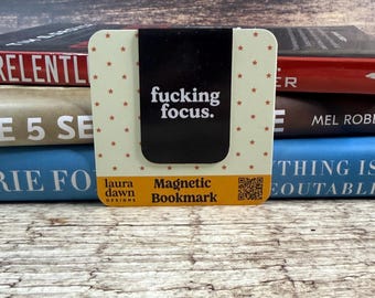 Fucking Focus Magnetic Bookmark, Sarcastic Page Marker for Book Lovers, Funny Adult Humor Gift for Readers