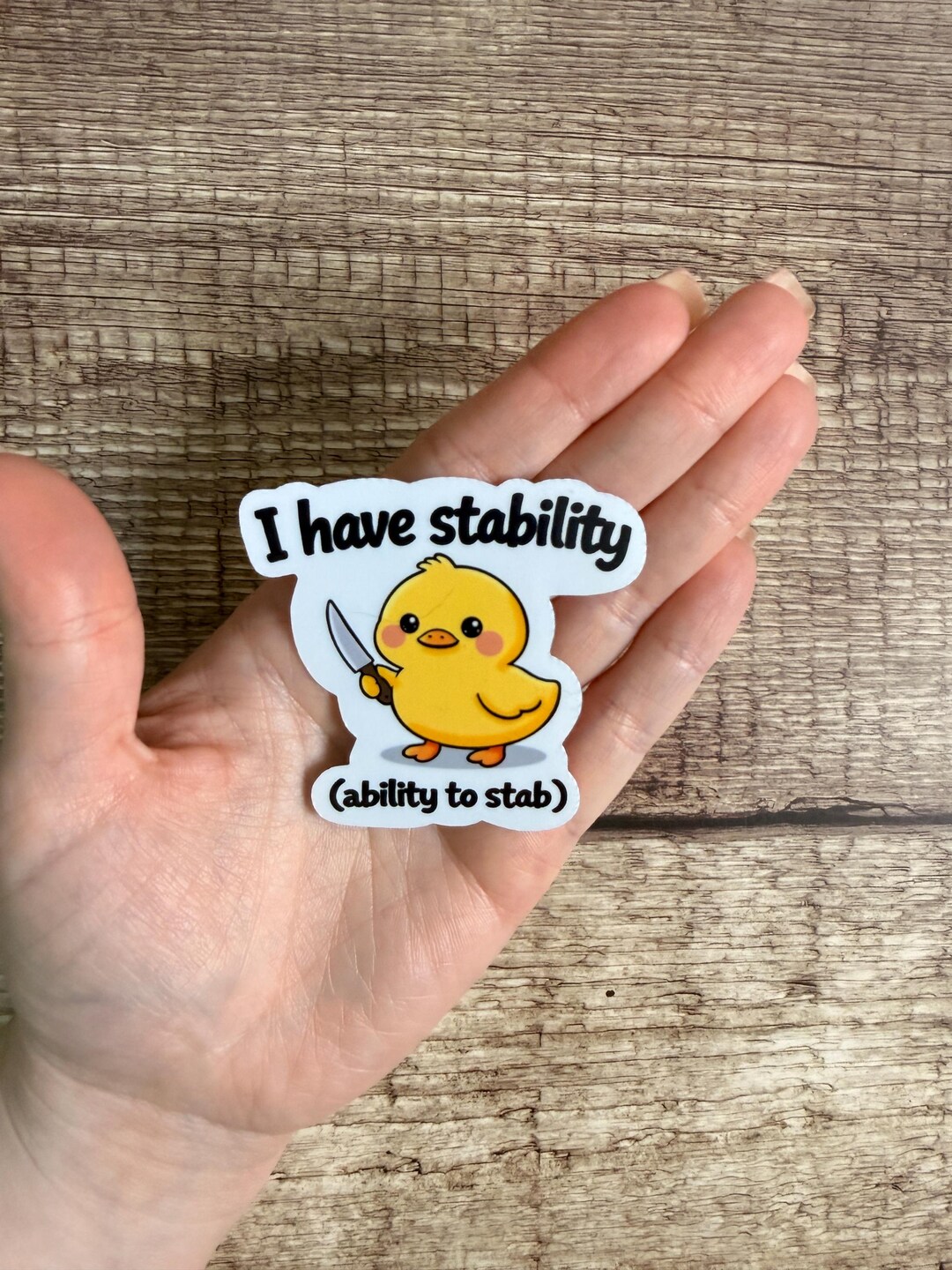 Funny Duck Waterproof Sticker: 