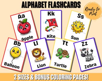 Alphabet Flashcards Printable – ABC Learning Cards Coloring Tracing Sheets | Preschool & Kindergarten Homeschool Printables