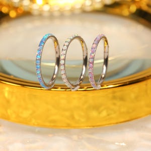 Opal Hoop Conch Earring Septum Jewelry Septum Ring 16G Hoop Earrings  316L Surgical Steel Piercing Jewelry