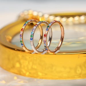 Conch Piercing Jewelry 20g 18g 16g Rainbow CZ Septum Jewelry Conch Hoop Daith Earrings Clicker Hoop Piercing Rings