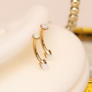Gold Eyebrow Ring Barbell Piercing Jewelry Curved Barbell Lip Ring Cartilage Earring 16G G23 Titanium