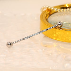 Barra industrial de aço cirúrgico, joias de piercing industrial, 14G, barra industrial, joias de piercing corporal