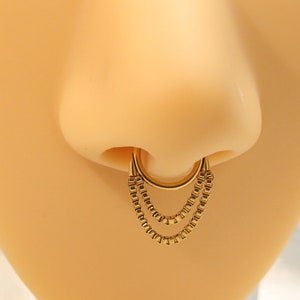 Fashion Double Chain Nose Ring Septum Nose Ring 316L 16G Cartilage Piercing Jewelry Septum