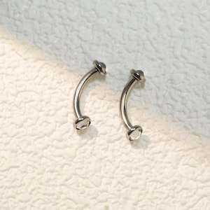 Swarovski White Diamond Eyebrow Jewelry Titanium Curved Bar 16g Cartilage Earring Jewelry Rook Piercing