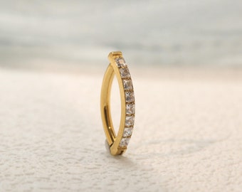 Dainty 14G CZ Belly Button Ring, Narrow 2mm Face Width, 316L Surgical Steel Navel Bar, Minimalist 10mm