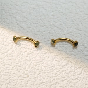 Bijoux pour sourcils en agate d'herbe d'eau 16g G23 bijoux bague pour sourcils en or barre incurvée boucles d'oreilles en cartilage bijoux en agate d'herbe d'eau