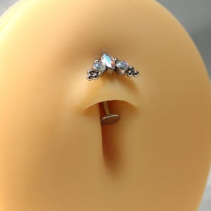 AB CZ Titanium Belly Button Ring Fashion Floating Belly Button Piercing Jewelry 14G Belly Button Piercing Jewelry 10mm
