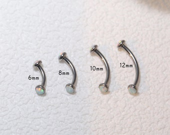 Eyebrow Ring Jewelry/Opal Eyebrow Ring Curved Bar 16G Beautiful Unique Piercing Jewelry 6mm-12mm